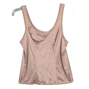 Vassarette Nude Beige Nylon Camisole Tank Women's S